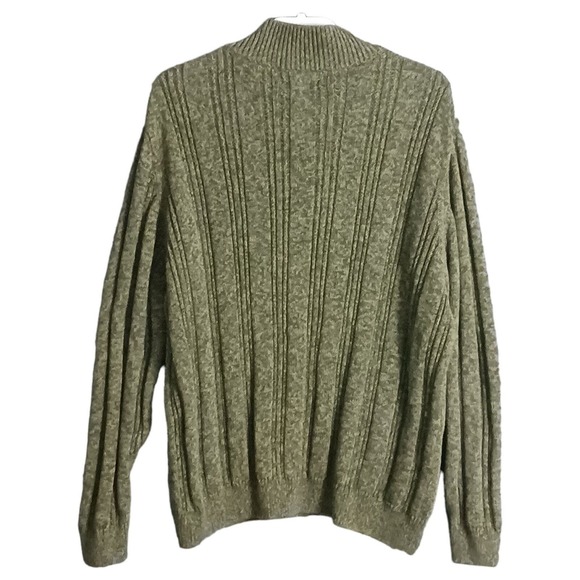 Vintage Consensus Sweater Mens XL 100% Cotton Cable Knit Mock Neck 1/4 Zip Heavy - Picture 4 of 9